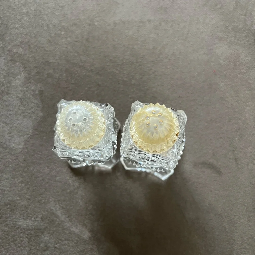 Vintage Crystal Salt and Pepper Shakers